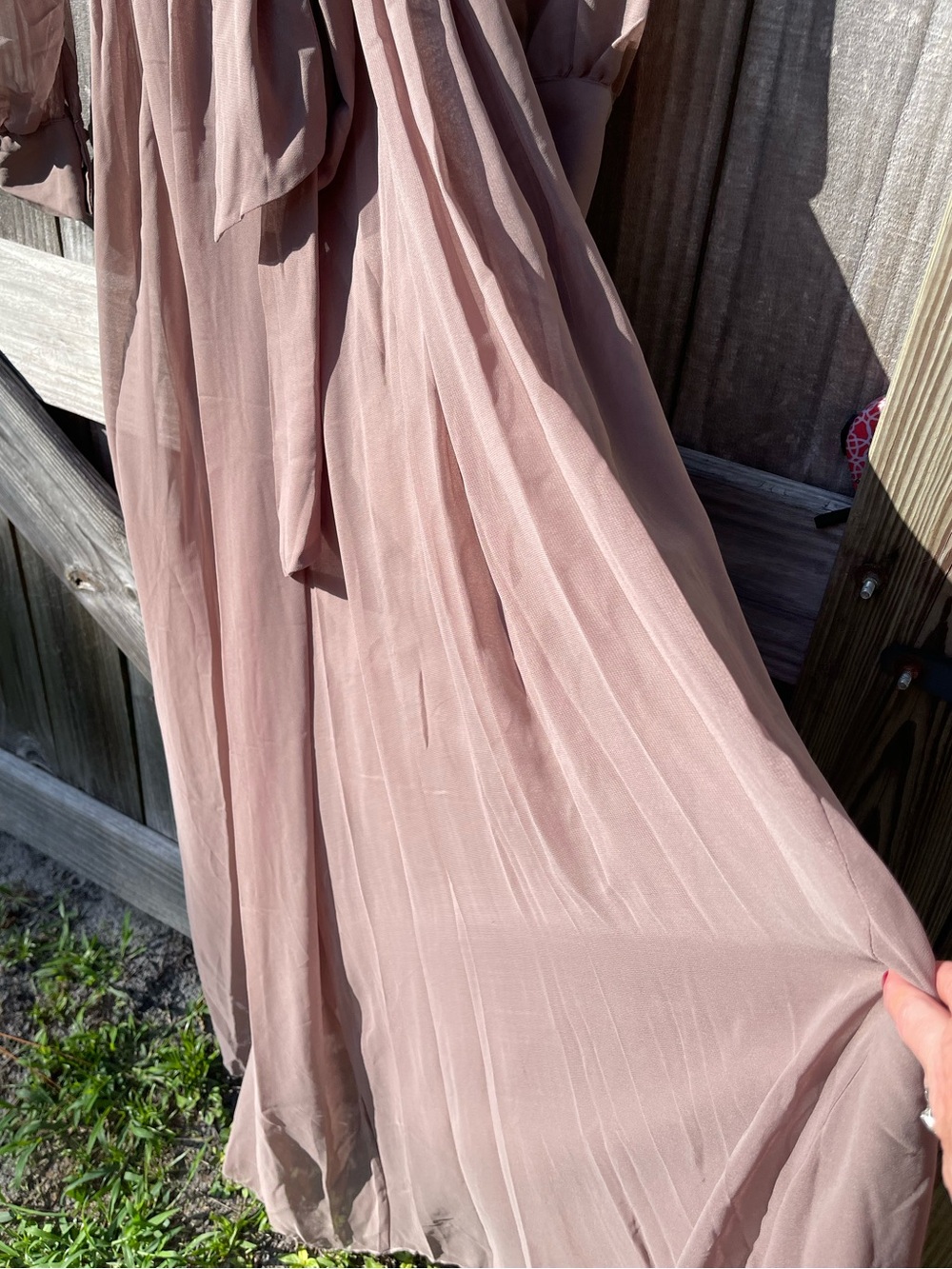 Baltic Born Beige Dusty Rose Wrap Maxi Dress 3X TALL - Picture 7 of 12
